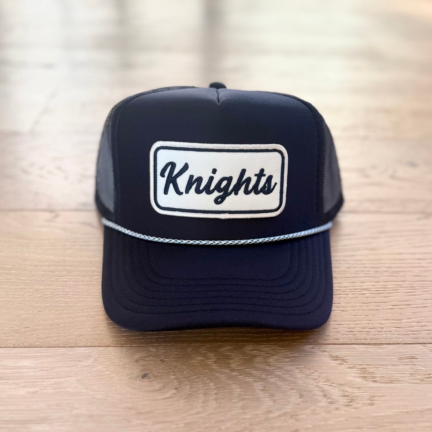 “Knights” navy/white patch
