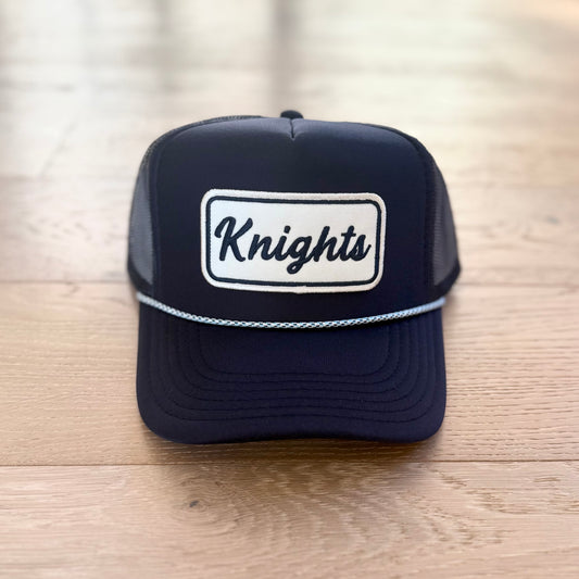 “Knights” navy/white patch