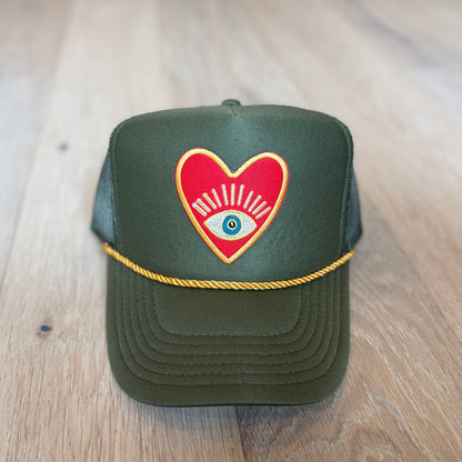 Heart Evil Eye Trucker