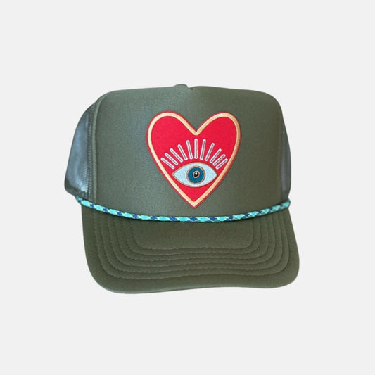 Heart Evil Eye Trucker